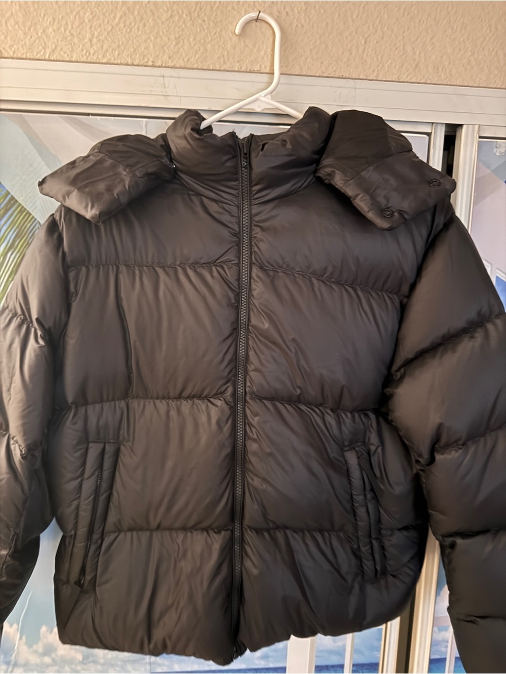 lululemon athletica Black Puffer Jacket with High Collar